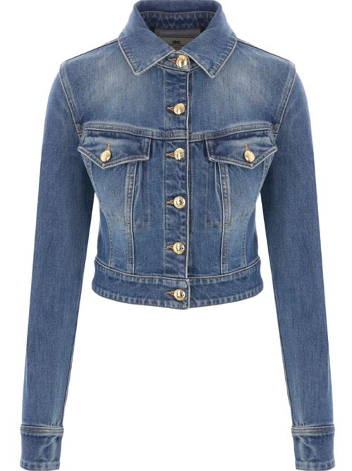 DENIM CROPPED JACKET ELISABETTA FRANCHI | BJ37I51E2139 blue vintage